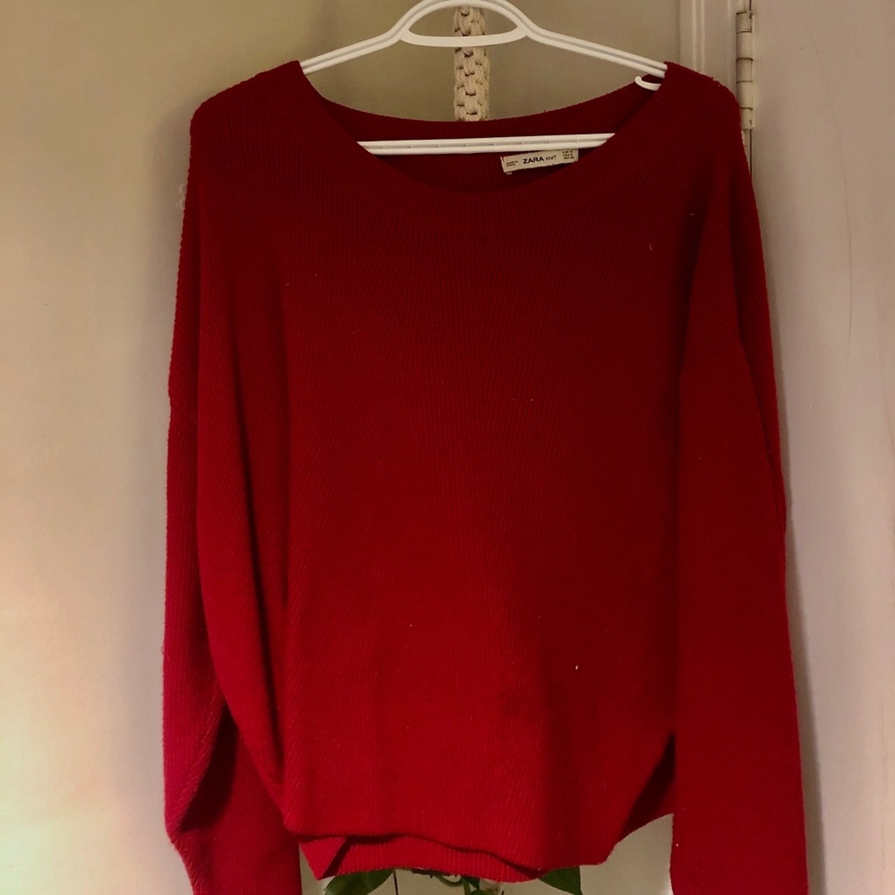 Red knit sweater
